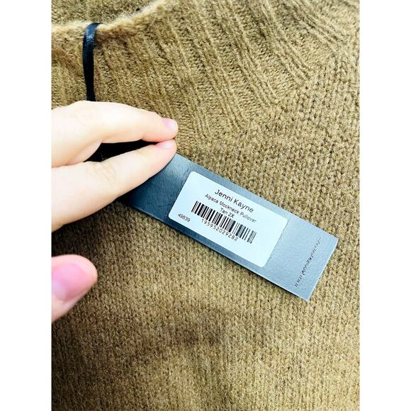 NWT Jenni Kayne Alpaca Wool Mockneck Pullover Sweater Tan Size 2X Old Money $345 - Picture 4 of 5